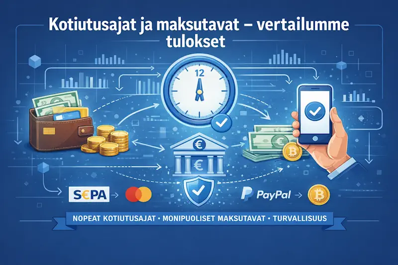 Kotiutusajat ja maksutavat – vertailumme tulokset
