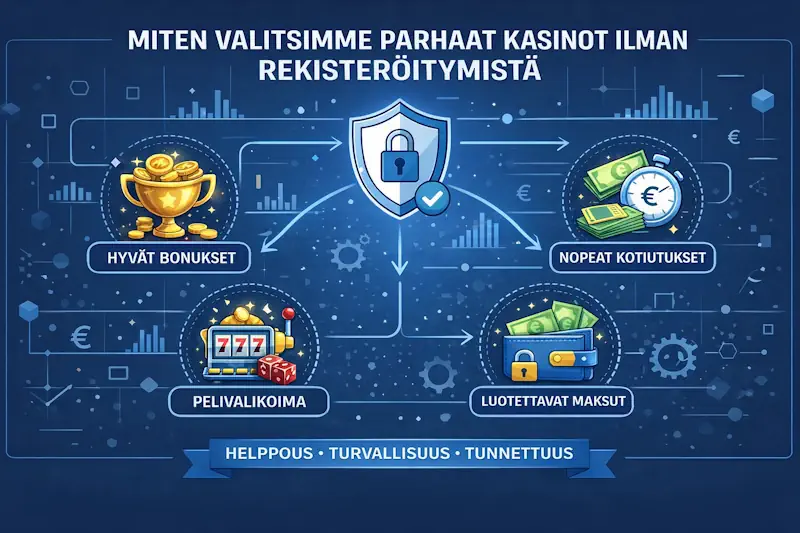 Miten valitsimme parhaat kasinot ilman rekisteröitymistä – testausmenetelmämme