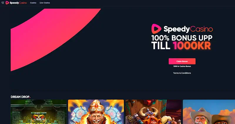 Speedy Casino – rekisteröitymisvapaa pikakasino Brite-maksutavalla